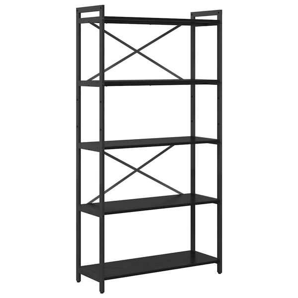vidaXL &Eacute;tag&egrave;re Ch&ecirc;ne noir 80 x 30 x 155 cm Bois d'ing&eacute;nierie
