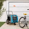 vidaXL Remorque de v&eacute;lo pour animaux de compagnie bleu et gris