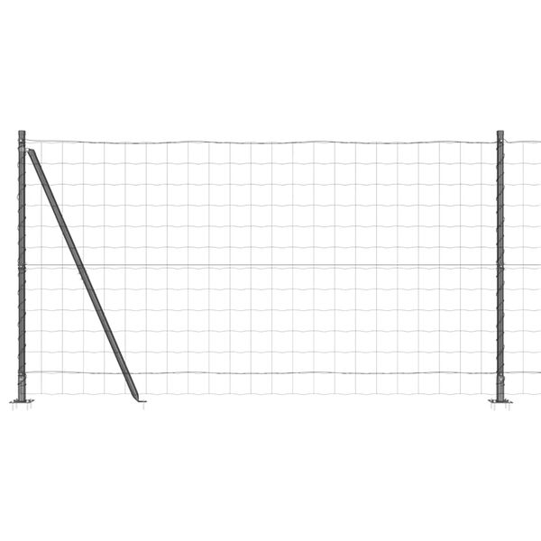 vidaXL Cl&ocirc;ture avec poteau Gris 1,2 x 25 m Acier