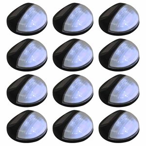 vidaXL Lampe solaire murale &agrave; LED d'ext&eacute;rieur 12 pcs Rond Noir