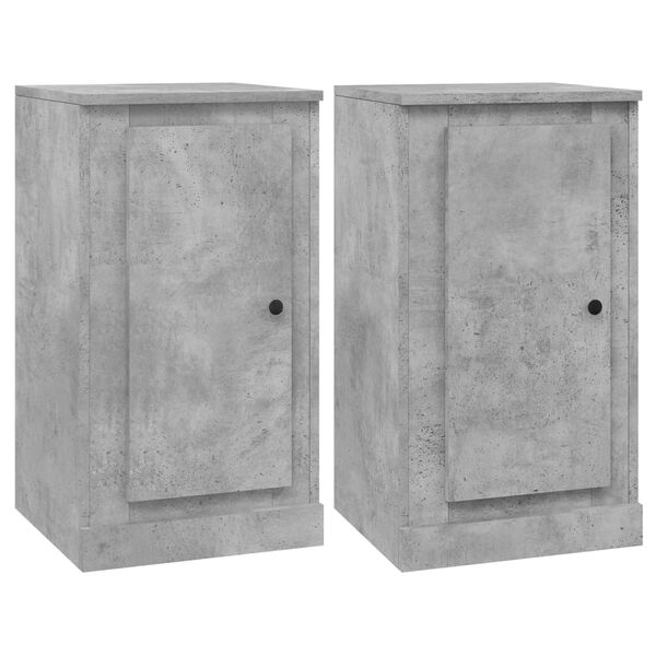 vidaXL Buffets 2 pcs gris b&eacute;ton 37,5x35,5x67,5 cm bois d'ing&eacute;nierie