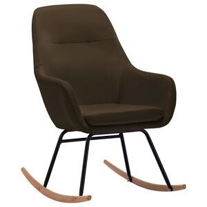 vidaXL Chaise &agrave; bascule Marron Tissu