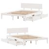 vidaXL Cadre de lit avec tiroirs sans matelas blanc 135x190 cm