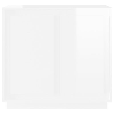 vidaXL Buffet blanc brillant 80x34x75 cm bois d'ingénierie