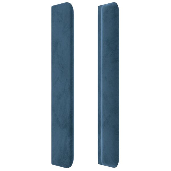 vidaXL T&ecirc;te de lit avec oreilles Bleu fonc&eacute; 93x16x118/128 cm Velours
