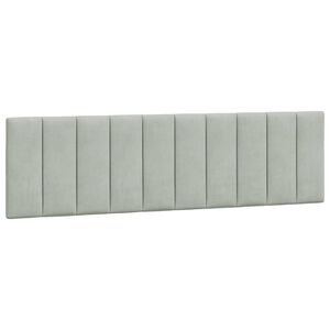 vidaXL Coussin de t&ecirc;te de lit Hanko gris clair 180 cm velours