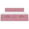 vidaXL Cadre de lit ottoman avec matelas rose 200x200 cm velours