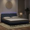 vidaXL Cadre de lit avec LED sans matelas gris fonc&eacute; 180x200cm velours