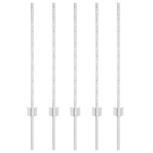 vidaXL Poteau de cl&ocirc;ture ench&acirc;ss&eacute; 5 pi&egrave;ces Argent&eacute; 120 cm