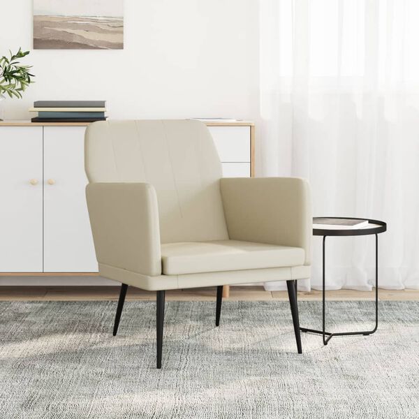 vidaXL Fauteuil Cr&egrave;me 61x78x80 cm Similicuir