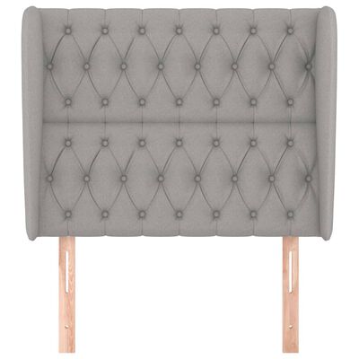 vidaXL Tête de lit avec oreilles Gris clair 93x23x118/128 cm Tissu