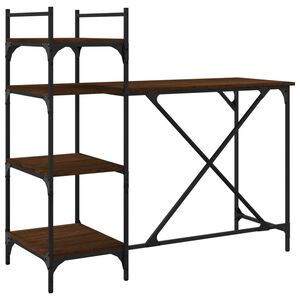 vidaXL Bureau d'ordinateur avec &eacute;tag&egrave;res ch&ecirc;ne marron 120x47x109 cm