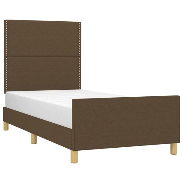 vidaXL Cadre de lit sans matelas marron fonc&eacute; 90x200 cm tissu