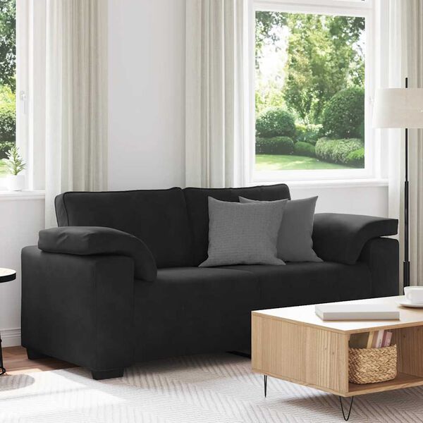 vidaXL Canap&eacute; causeuse noir 180x77x82 cm velours