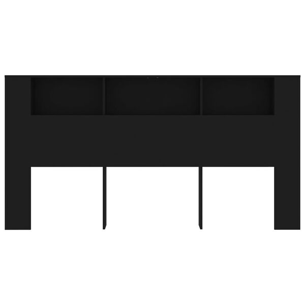 vidaXL Armoire de t&ecirc;te de lit Noir 200x18,5x104,5 cm