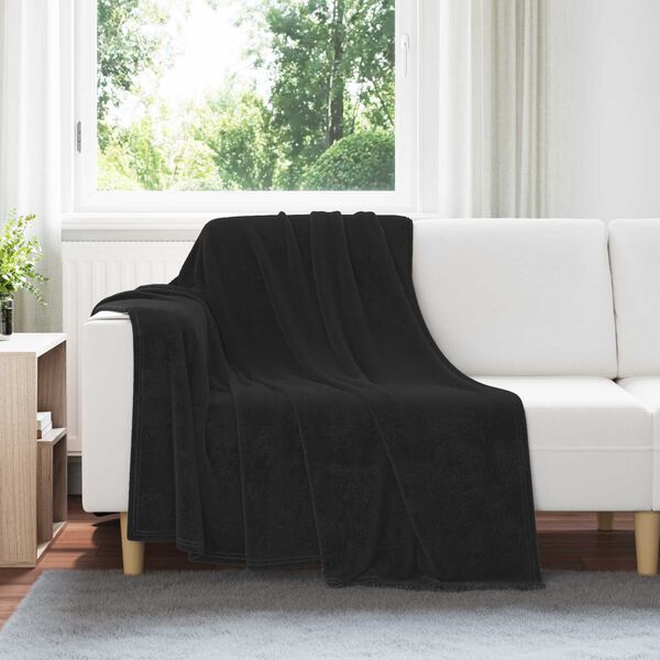 vidaXL Jet&eacute; Noir 150 x 200 cm Toison