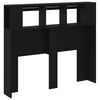 vidaXL T&ecirc;te de lit &agrave; LED noir 120x18,5x103,5 cm bois d'ing&eacute;nierie