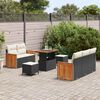 vidaXL Ensemble de canap&eacute; de jardin 10 pcs Noir et Cr&egrave;me polyrotin