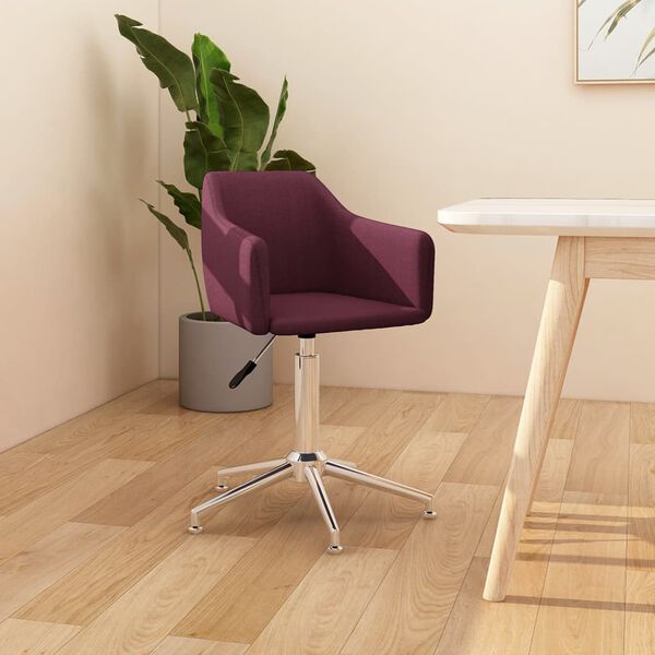 vidaXL Chaise pivotante de salle &agrave; manger Violet Tissu