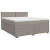 vidaXL Lit boxspring avec matelas Taupe 140 x 200 cm Tissu