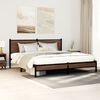 vidaXL Cadre de lit en m&eacute;tal sans matelas ch&ecirc;ne marron 183x213 cm