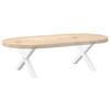 vidaXL Pieds de table basse en forme de X, 2 pi&egrave;ces, blanc, 60 x (30-31) cm, acier