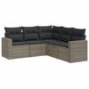 vidaXL Salon de jardin 5 pcs avec coussins gris r&eacute;sine tress&eacute;e