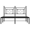 vidaXL Cadre de lit m&eacute;tal sans matelas avec t&ecirc;te de lit noir 135x190cm