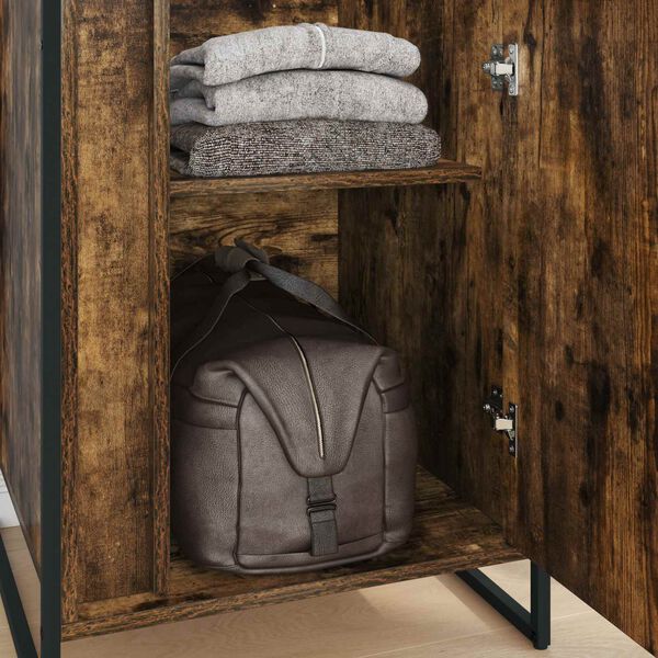 vidaXL Garde-robe 2 pcs Ch&ecirc;ne Fum&eacute; 50 x 50 x 200 cm Bois d'ing&eacute;nierie