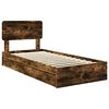 vidaXL Lit de Rangement Ch&ecirc;ne fum&eacute; 90 x 190 cm Bois d'ing&eacute;nierie