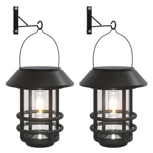 vidaXL Lanternes murales solaires d'ext&eacute;rieur 2 pcs blanc