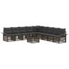 vidaXL Ensemble de canap&eacute; de jardin 10 pcs Gris polyrotin