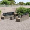 vidaXL Ensemble de canap&eacute; de jardin 11 pcs Gris polyrotin