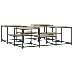vidaXL Table basse ch&ecirc;ne sonoma 121x121x40 cm bois d'ing&eacute;nierie