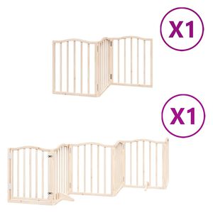 vidaXL Barri&egrave;re pour chiens avec porte pliable 9panneaux bois peuplier
