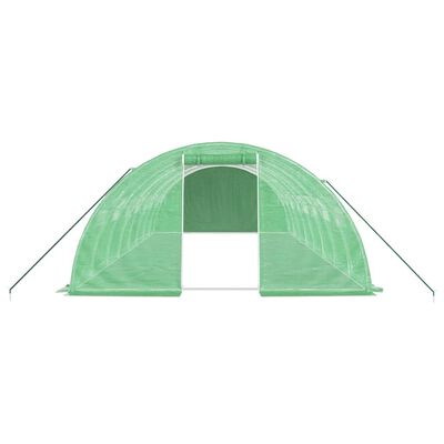 vidaXL Serre avec cadre en acier vert 32 m² 8x4x2 m