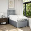 vidaXL Sommier &agrave; lattes de lit avec matelas gris clair 80x200 cm tissu