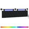 vidaXL T&ecirc;te de lit suspendue Avec lumi&egrave;re LED Noir Tissu