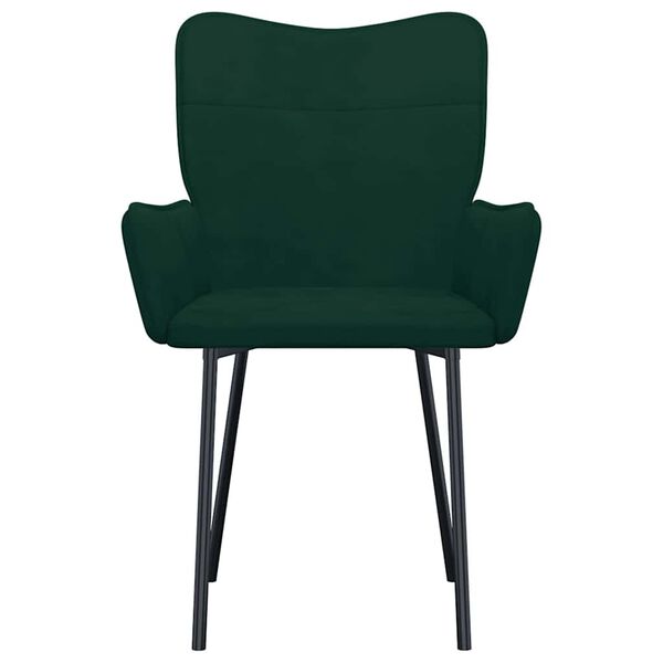 vidaXL Chaises &agrave; manger lot de 2 Vert fonc&eacute; Velours