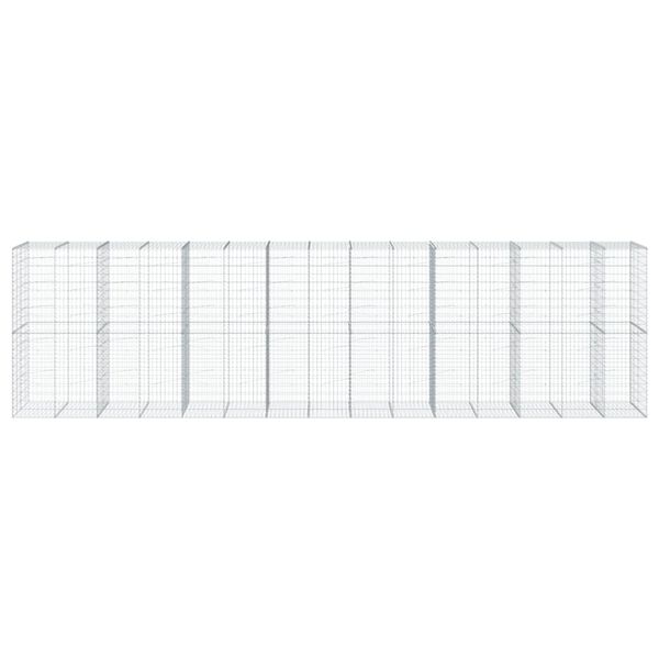 vidaXL Panier gabion avec couvercle 750x100x200 cm fer galvanis&eacute;