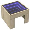 vidaXL Table de chevet avec LED infini ch&ecirc;ne sonoma 40x40x30 cm