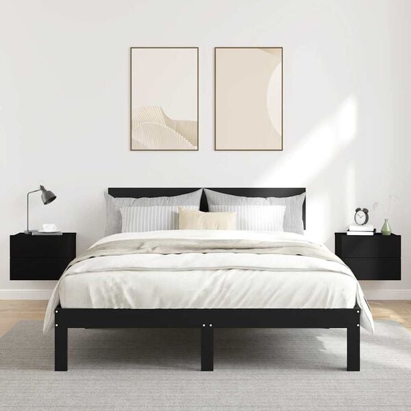 vidaXL Tables de chevet 2 pcs Noir 40x30x30 cm Bois d'ingénierie