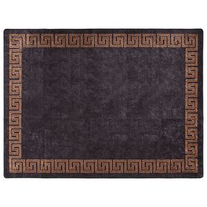 vidaXL Tapis lavable noir et doré 400x300 cm antidérapant