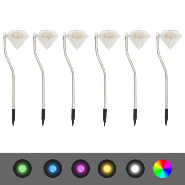 vidaXL Lampes &agrave; LED solaires de jardin 6 pcs 9x7,8x29,5 cm