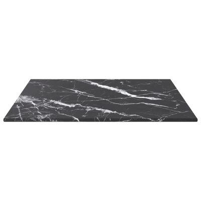 vidaXL Dessus de table noir 40x40 cm 6 mm verre trempé design marbre