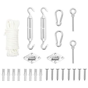 vidaXL Jeu d'accessoires de voile d'ombrage 9 pcs Acier inoxydable