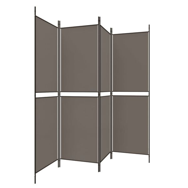 vidaXL Cloison de s&eacute;paration 4 panneaux Anthracite 200x180 cm Tissu