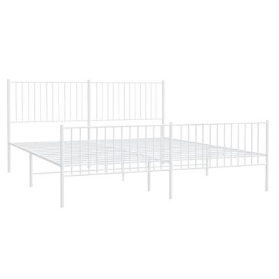 vidaXL Cadre de lit métal sans matelas et pied de lit blanc 200x200 cm