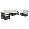 vidaXL Ensemble de canap&eacute; de jardin 8 pc Noir polyrotin