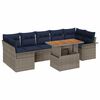 vidaXL Ensemble de canap&eacute; de jardin 8 pc Gris et bleu marine polyrotin